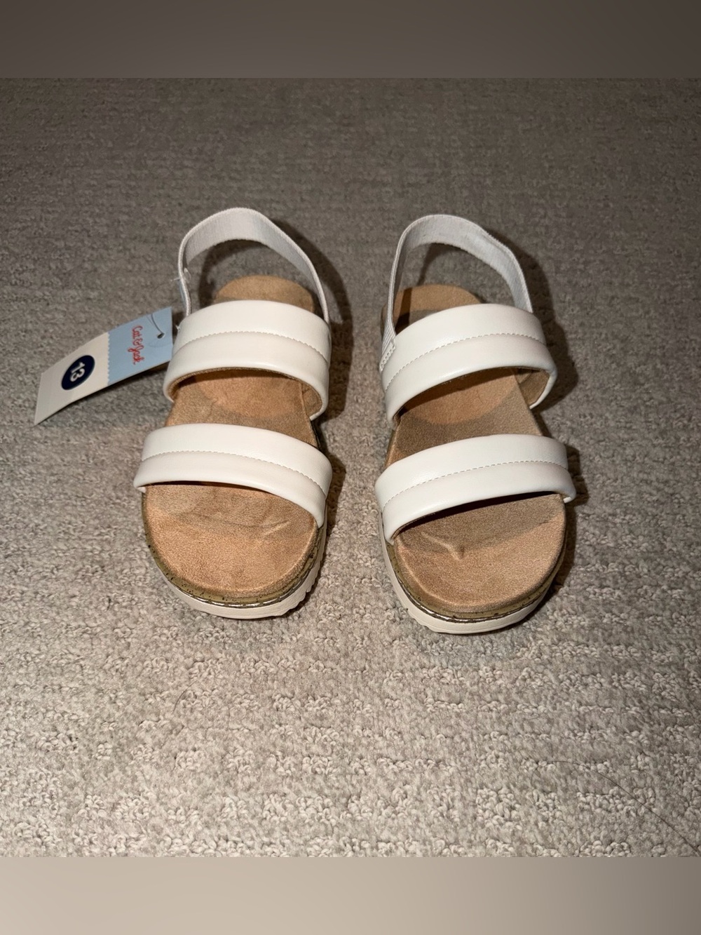 New Kids White Strappy Sandals Size 13